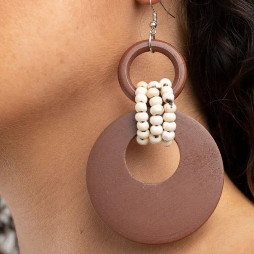 Earrings,  Wooden